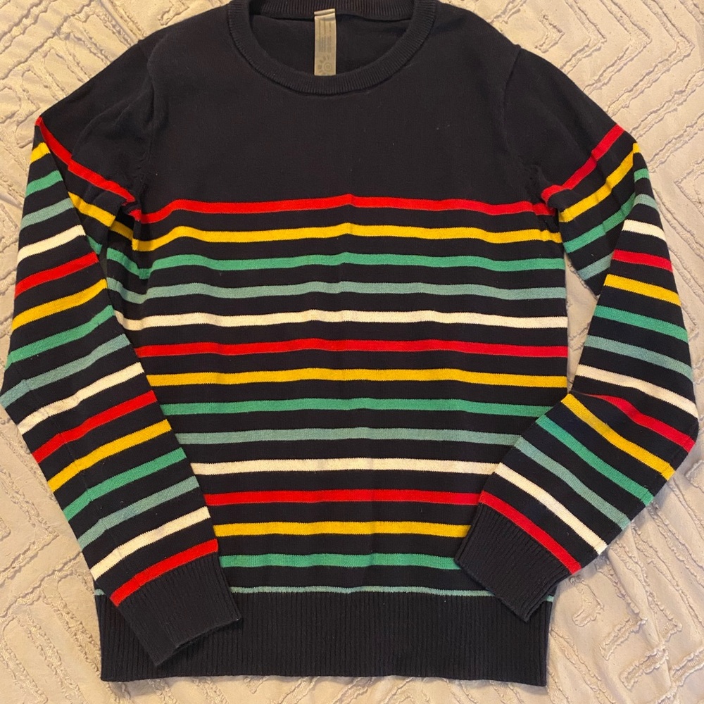 Primary size 12 unisex Striped Multicolor Crew Sweater